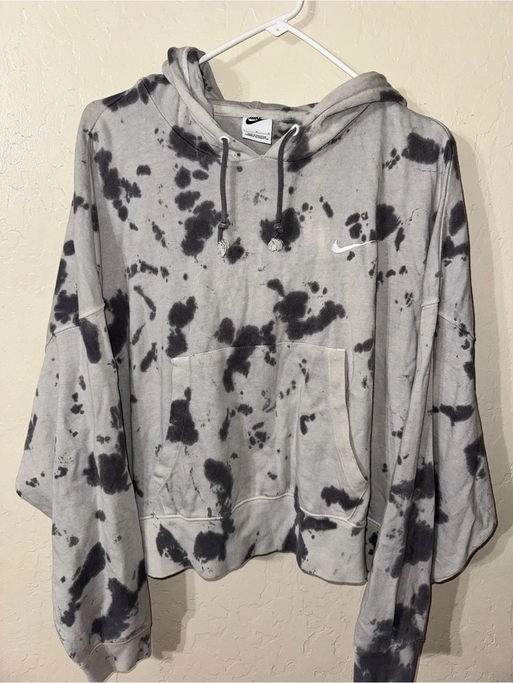 Nike Gray and Black Tie-Dye Women’s Hoodie